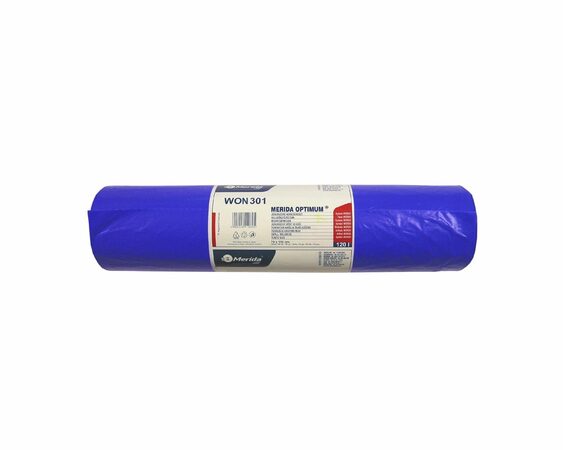 Jednorázové pytle na odpadky MERIDA OPTIMUM, 25 mi, 70x110cm, 120 l, modré, 50 ks/bal