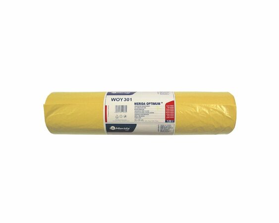 Jednorázové pytle na odpadky MERIDA OPTIMUM, 25 mi, 70x110cm, 120 l, žluté, 50 ks/bal