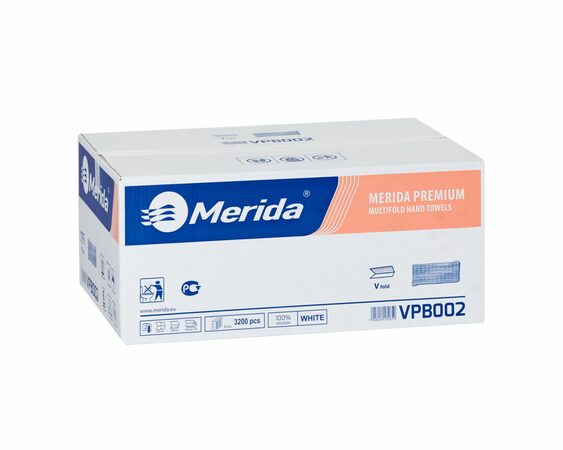 Papírové ručníky PREMIUM, 100% celulóza, bílé s modrým potiskem, 2-vrst., 3200 ks/kart.