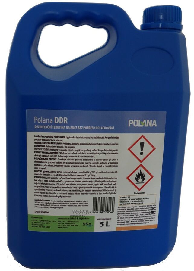 Dezinfekční roztok na ruce 5 l - bezoplachový - POLANA DDR