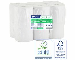 Toaletní papír MERIDA OPTIMUM - FLEXI, bílý, 14 cm, 80 m, 2-vrstvý