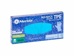Rukavice z termoplastického elastomeru TPE,velikost L,, modré, balení 100 ks.
