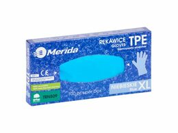 Rukavice z termoplastického elastomeru TPE,velikost XL,, modré, balení 100 ks.