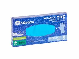 Rukavice z termoplastického elastomeru TPE,velikost S,, modré, balení 100 ks.