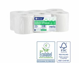 Toaletní papír MERIDA OPTIMUM FLEXI bílý 17 cm, délka 120 m, 2-vrstvý /bal. 6 rolí/