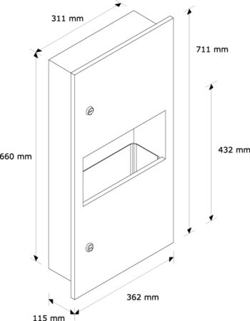 Zásobník na papírové ručníky s košem do stěny SIMPLICITY MINI