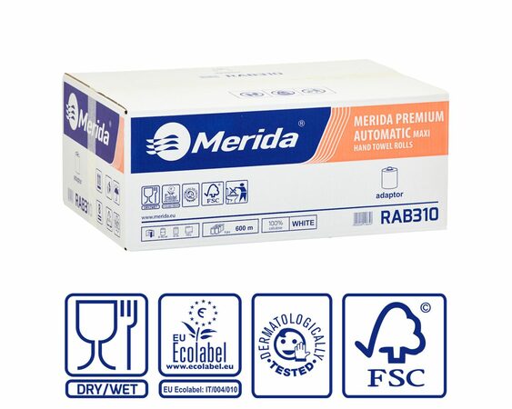 Papírové ručníky v rolích s adaptérem MAXI AUTOMATIC, 3-vrstvé, 100% celulóza, (6 rolí/bal)