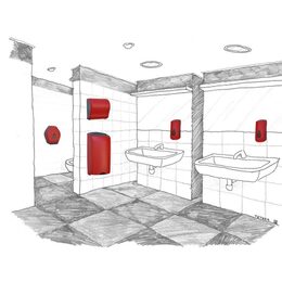 Zásobník na toaletní papír skládaný MERIDA UNIQUE RED LINE - lesk