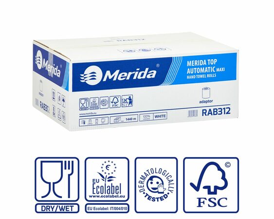 Papírové ručníky v rolích s adapérem MAXI AUTOMATIC, 2-vrstvé, 100% celulóza, 240 m, (6rolí/bal)