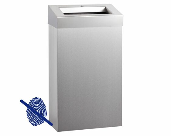 Odpadkový koš otevřený MERIDA STELLA Anti Finger Print, 27 l, nerez mat