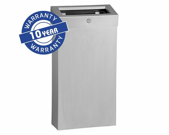 Koš odpadkový otevřený MERIDA STELLA SLIM COMBO, objem 15 l, nerez mat