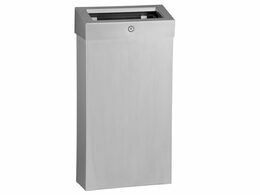 Koš odpadkový otevřený MERIDA STELLA SLIM COMBO, objem 15 l, nerez mat