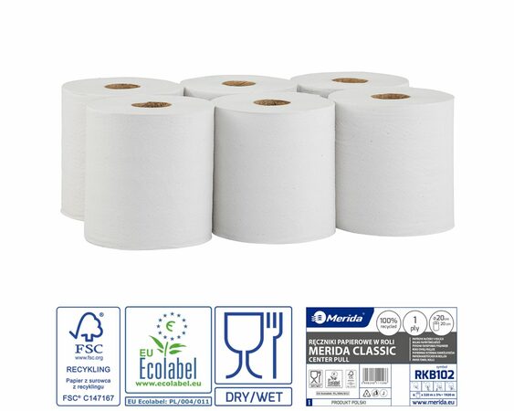 Papírové ručníky v rolích MAXI - BÍLÉ, 1-vrstvé, délka 320 m (PR16x6rol)