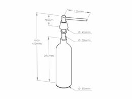 Dávkovač tekutého mýdla umyvadlový CONE, objem nádržky 1000 ml, černý