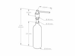 Dávkovač tekutého mýdla umyvadlový CYLINDER, objem nádržky 1000 ml, bílý