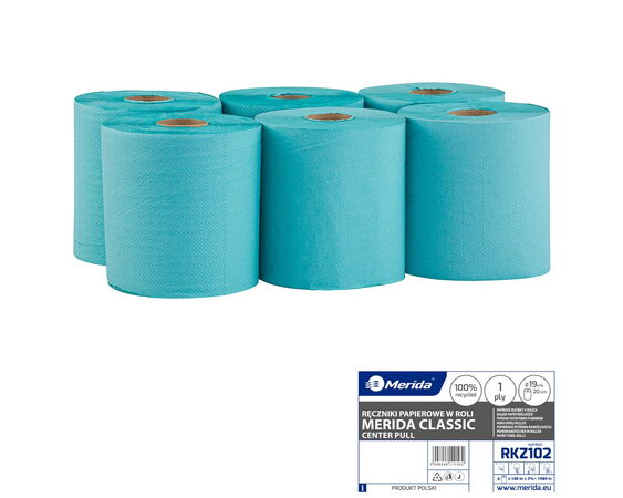 Papírové ručníky v rolích MAXI - ZELENÉ, 1-vrstvé, délka 180 m, (6rolí/balení)