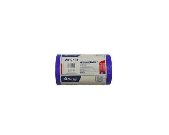 Sáčky na odpadky MERIDA OPTIMUM, 50 x 60 cm, objem 35 l, role 50 ks, MODRÉ, HDPE/LDPE