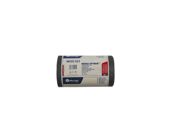 Sáčky na odpadky MERIDA OPTIMUM, 50 x 60 cm, objem 35 l, role 50 ks, ČERNÉ, HDPE/LDPE