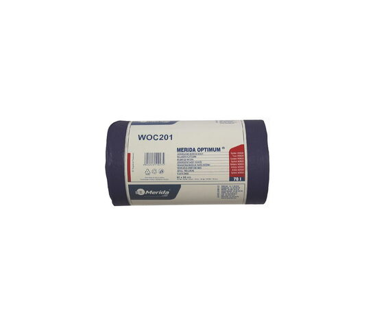 Sáčky na odpadky MERIDA OPTIMUM, 60 x 90 cm, objem 70 l, role 50 ks, ČERNÉ, HDPE/LDPE