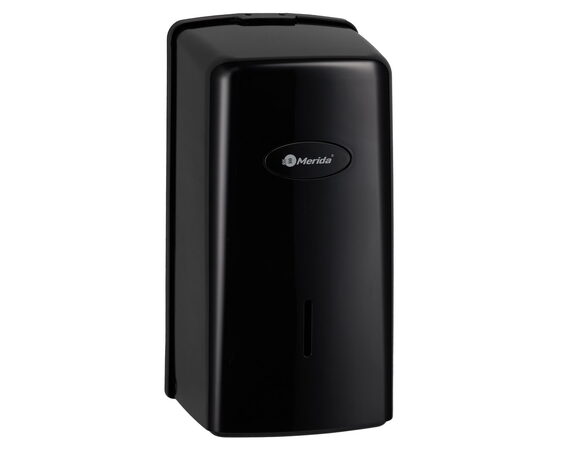 Zásobník na skládaný toaletní papír MERIDA ONE kapacita až 450 listů, ABS plast, černý
