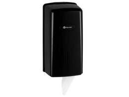 Zásobník na skládaný toaletní papír MERIDA ONE kapacita až 450 listů, ABS plast, černý