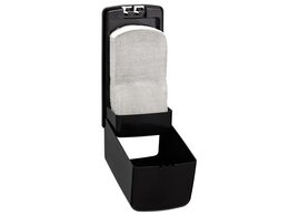 Zásobník na skládaný toaletní papír MERIDA ONE kapacita až 450 listů, ABS plast, černý