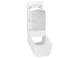 Zásobník na skládaný toaletní papír MERIDA ONE kapacita až 450 listů, ABS plast, bílý