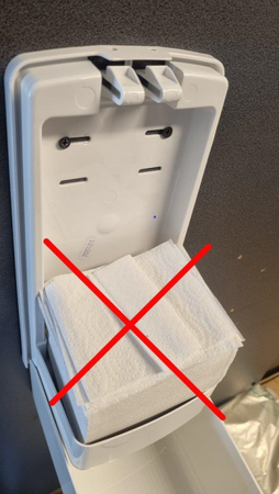 Zásobník na skládaný toaletní papír MERIDA ONE kapacita až 450 listů, ABS plast, černý