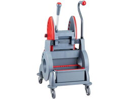 Úklidový vozík MERIDA červený s ergonomickou rukojetí jednokbelíkový 15l + box 8l, ždímač
