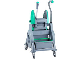 Úklidový vozík MERIDA zelený s ergonomickou rukojetí jednokbelíkový 15 l + box 8 l, ždímač