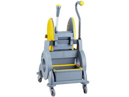 Úklidový vozík MERIDA žlutý s ergonomickou rukojetí jednokbelíkový 15 l + box 8 l, ždímač