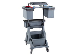 Úklidový vozík se systémem máčení mopů a hadrů