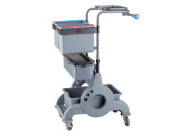 Úklidový vozík se systémem máčení mopů a hadrů