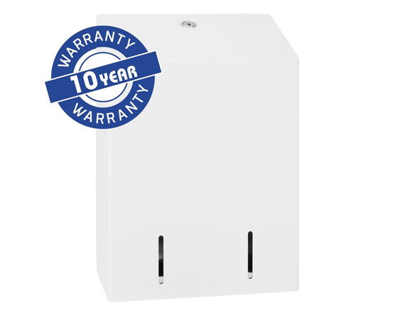 Zásobník na SKLÁDANÝ toaletní papír STELLA nerez mat kapacita až 900 listů bílý