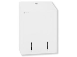 Zásobník na SKLÁDANÝ toaletní papír STELLA nerez mat kapacita až 900 listů bílý