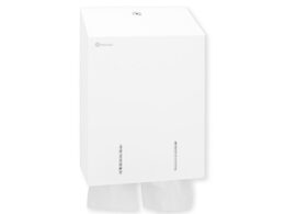 Zásobník na SKLÁDANÝ toaletní papír STELLA nerez mat kapacita až 900 listů bílý