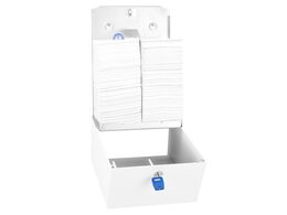 Zásobník na SKLÁDANÝ toaletní papír STELLA nerez mat kapacita až 900 listů bílý