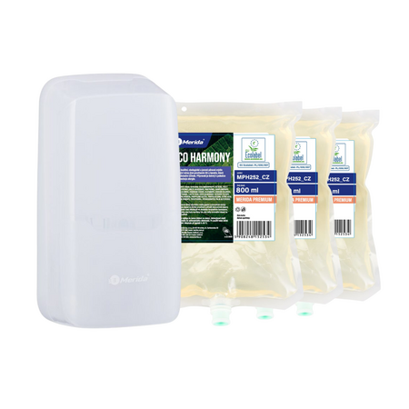 Automatický dávkovač pěnového mýdla Merida Hygiene Control + 3 ks ECO mýdla Harmony za 3,- Kč