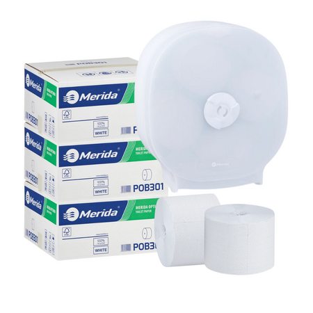 Zásobník na 4 role Hygiene CONTROL + 3 bal (54 rolí) toaletního papíru OPTIMUM bez dutinky 