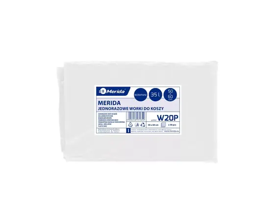 Sáčky LDPE, 25 mi, 50x60cm, 35 l, čiré, 50ks/bal /W20P/