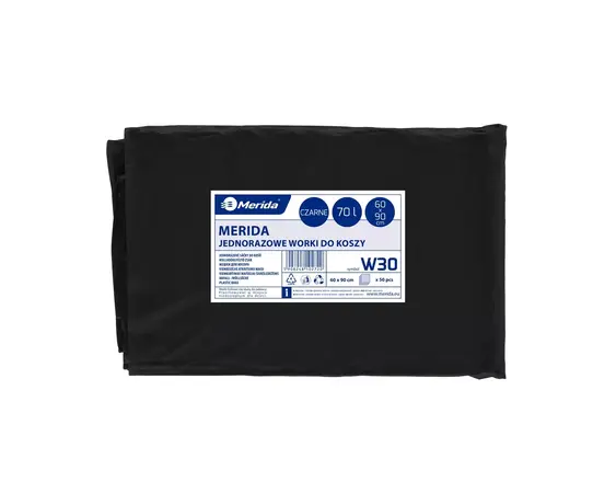 Sáčky LDPE, 30 mi, 60x90 cm, 70l, černé, 50 ks/bal /W30/