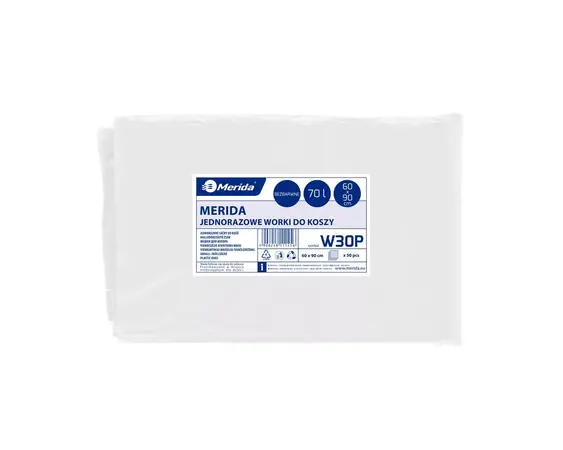 Sáčky LDPE, 30 mi, 60x90 cm, 70 l, čiré, 50 ks/bal /W30P/