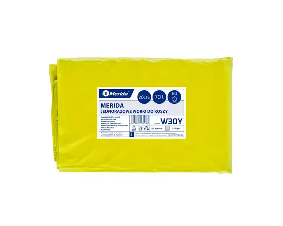 Sáčky LDPE, 30 mi, 60x90 cm, 70 l, žluté, 50 ks/bal /W30Y/