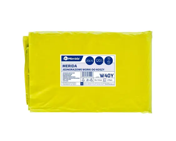 Pytle LDPE, 38 mi, 70x110 cm, 120 l, žluté, 50 ks/bal /W40Y/