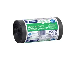 Sáčky na odpadky MERIDA OPTIMUM, 50 x 60 cm, objem 35 l, role 50 ks, ČERNÉ, HDPE/LDPE