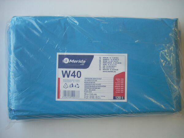 Pytle LDPE, 38 mi, 70x110 cm, 120 l, modré 50 ks/bal /W40N/