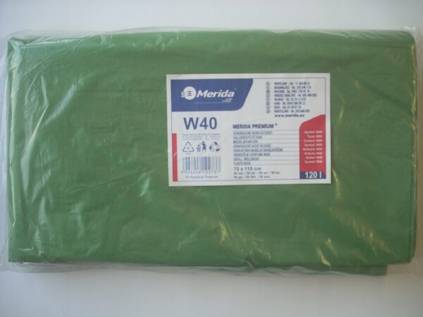 Pytle LDPE, 38 mi, 70x110 cm, 120 l, zelené, 50 ks/bal /W40Z/