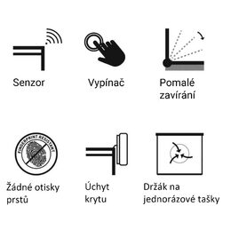 Koš nášlapný obdélníkový CUBE 30 l matový
