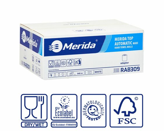 Papírové ručníky v rolích s adaptérem MAXI AUTOMATIC, 100% celulóza, 2-vrstvé, 140 m, (6rolí/bal)